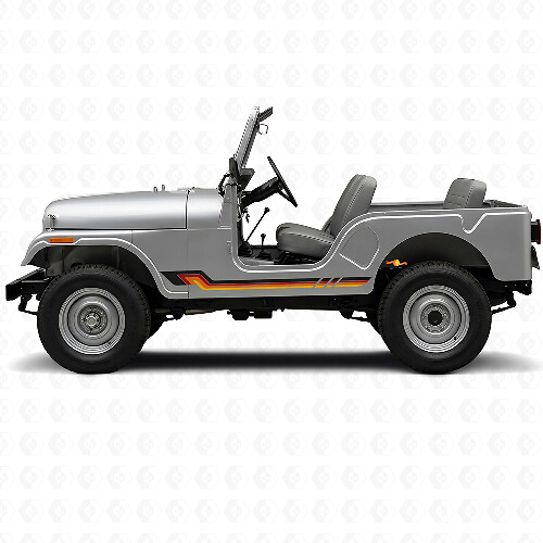 Vintage Style Side Stripes Vinyl Decal for Jeep CJ-5 1955-1983_1