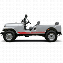 Checkered Curved Side Stripes Vinyl Decal for Jeep CJ-6 1955-1975_3