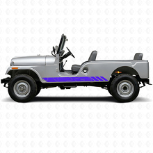 Topographic Style Stripes Side Vinyl Decal for Jeep CJ-6 1955-1975_2