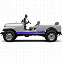Mountains Thin Stripes Side Vinyl Decal for Jeep CJ-6 1955-1975_2
