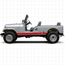 Mountains Wide Stripes Side Vinyl Decal for Jeep CJ-6 1955-1975_3