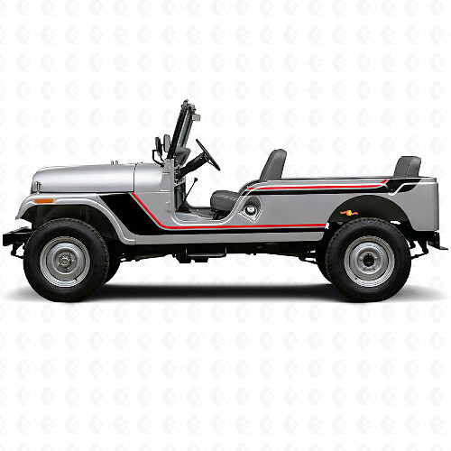 Twin Stripes Side Vinyl Decal for Jeep CJ-6 1955-1975_1