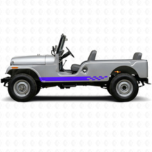 Checkered Stripes Side Vinyl Decal for Jeep CJ-6 1955-1975_2