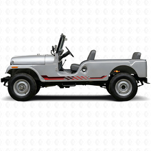 Checkered Flag Side Stripes Vinyl Decal for Jeep CJ-6 1955-1975_3