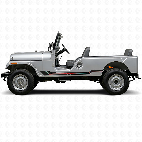 Curved Lines Rocker Panel Vinyl Decal for Jeep CJ-6 1955-1975_1