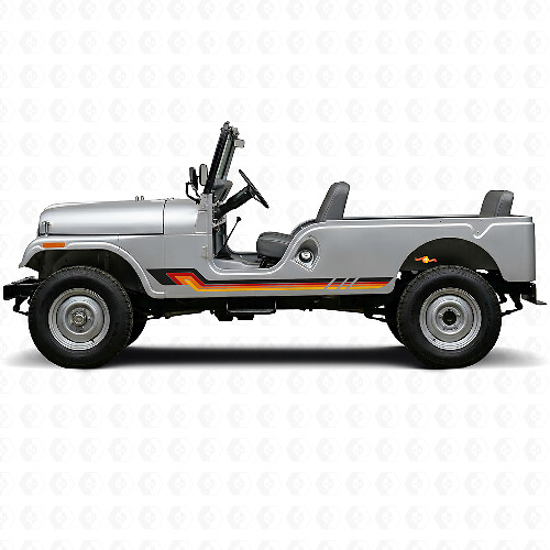 Vintage Style Side Stripes Vinyl Decal for Jeep CJ-6 1955-1975_1
