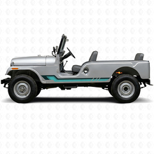 Vintage Style Side Stripes Vinyl Decal for Jeep CJ-6 1955-1975_2