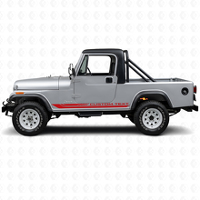Checkered Curved Side Stripes Vinyl Decal for Jeep CJ-8 Scrambler 1981-1986_3