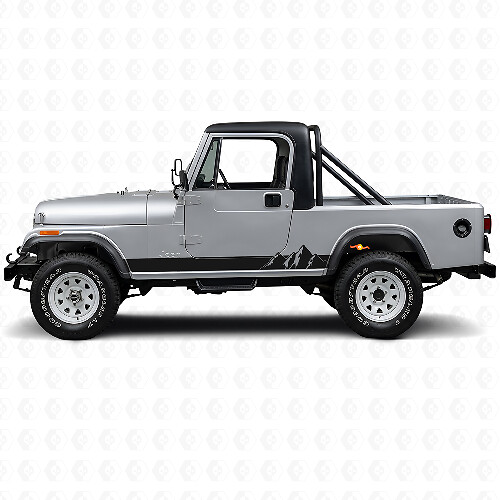 Mountains Wide Stripes Side Vinyl Decal for Jeep CJ-8 Scrambler 1981-1986_1