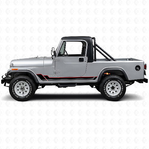Twin Stripes Rocker Panel Vinyl Decal for Jeep CJ-8 Scrambler 1981-1986_1