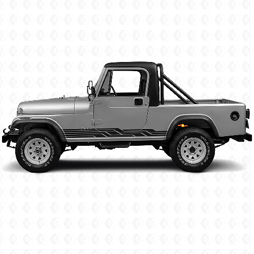 Intertwined Stripes Side Vinyl Decal for Jeep CJ-8 Scrambler 1981-1986_1