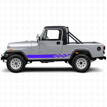 Checkered Stripes Side Vinyl Decal for Jeep CJ-8 Scrambler 1981-1986_2