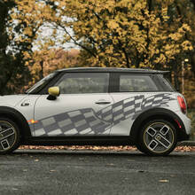 Huge Checkered Flag Side Doors Decal Sticker For Mini Cooper
 2