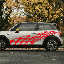 Huge Checkered Flag Side Doors Decal Sticker For Mini Cooper
 3