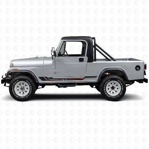 Curved Lines Rocker Panel Vinyl Decal for Jeep CJ-8 Scrambler 1981-1986