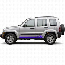 Mountains Thin Stripes Side Vinyl Decal for Jeep Liberty 2002-2012_2