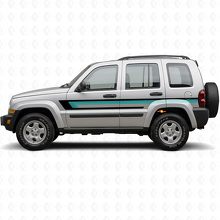 Triple Stripes Door Side Vinyl Decal for Jeep Liberty 2002-2012_2