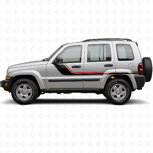 Twin Stripes Side Vinyl Decal for Jeep Liberty 2002-2012_1