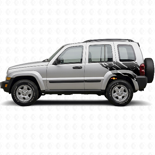 Mud Splash Graphic Rear Side Vinyl Decal for Jeep Liberty 2002-2012_1