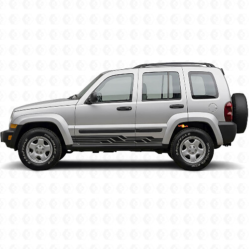 Intertwined Stripes Side Vinyl Decal for Jeep Liberty 2002-2012_1