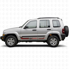 Checkered Flag Side Stripes Vinyl Decal for Jeep Liberty 2002-2012_3