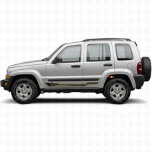 Curved Lines Rocker Panel Vinyl Decal for Jeep Liberty 2002-2012_2