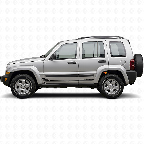 Racing Style Side Stripes Vinyl Decal for Jeep Liberty 2002-2012_1
