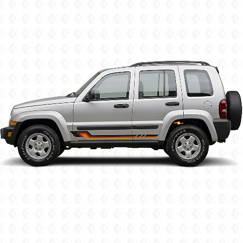 Vintage Style Side Stripes Vinyl Decal for Jeep Liberty 2002-2012_1