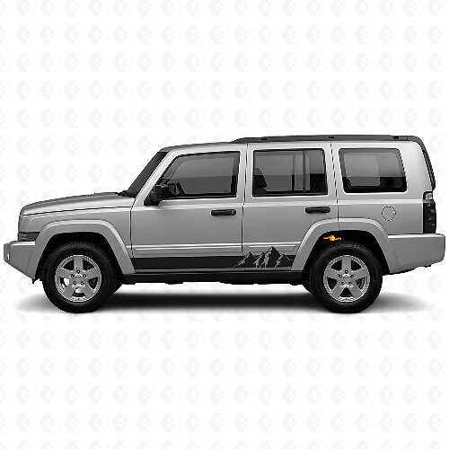 Mountains Wide Stripes Side Vinyl Decal for Jeep Commander 2006-2010