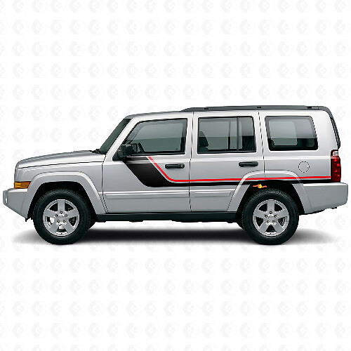 Twin Stripes Side Vinyl Decal for Jeep Commander 2006-2010