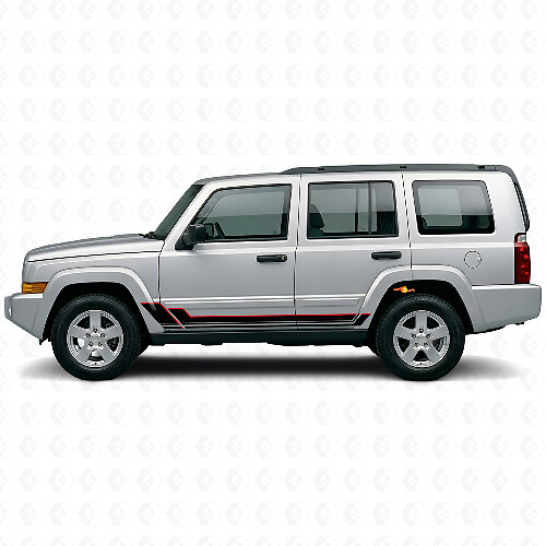 Twin Stripes Rocker Panel Vinyl Decal for Jeep Commander 2006-2010