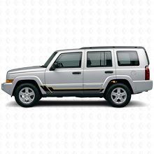 Twin Stripes Rocker Panel Vinyl Decal for Jeep Commander 2006-2010_2
