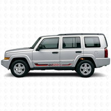 Checkered Flag Side Stripes Vinyl Decal for Jeep Commander 2006-2010_3