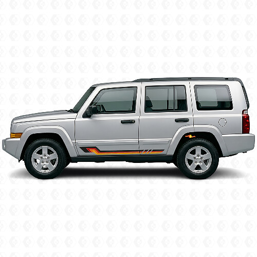 Vintage Style Side Stripes Vinyl Decal for Jeep Commander 2006-2010_1