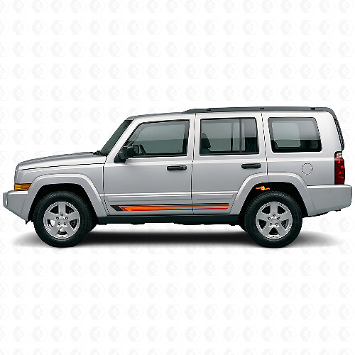 Vintage Straight Stripes Side Vinyl Decal for Jeep Commander 2006-2010_1