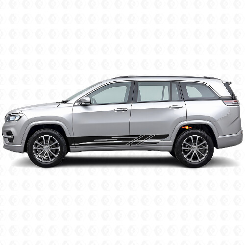 Decorated Side Stripes Vinyl Decal Kit for Jeep Commander Meridian 2021+_1