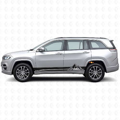 Mountains Style Stripes Side Vinyl Decal for Jeep Commander Meridian 2021