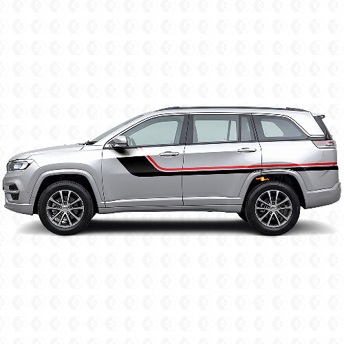 Twin Stripes Side Vinyl Decal for Jeep Commander Meridian 2021+