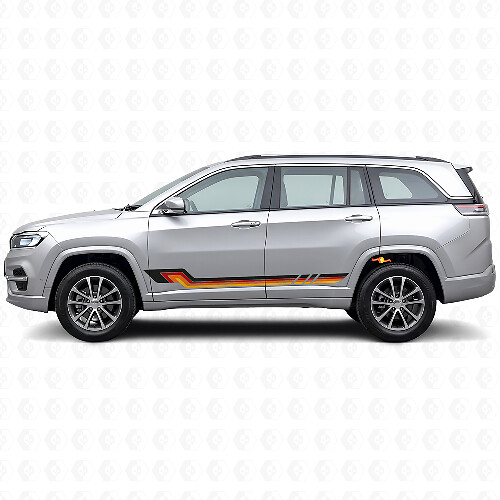 Vintage Style Side Stripes Vinyl Decal for Jeep Commander Meridian 2021+_1