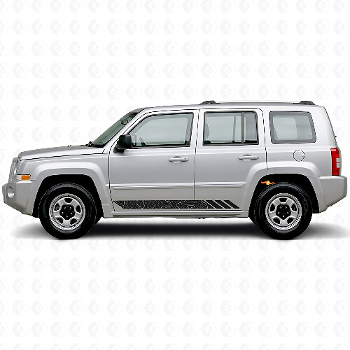 Topographic Style Stripes Side Vinyl Decal for Jeep Patriot 2007-2017