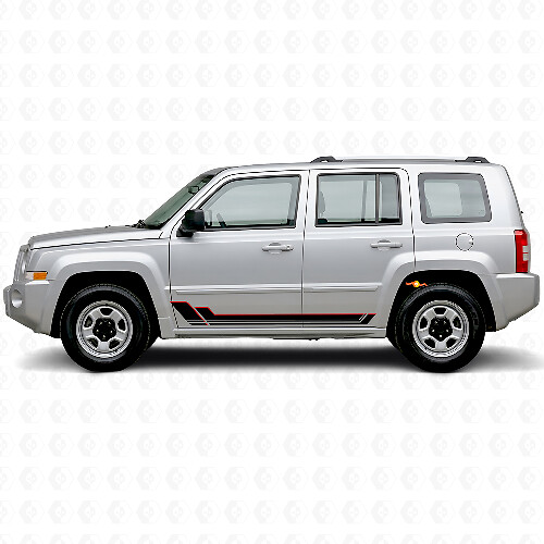 Twin Stripes Rocker Panel Vinyl Decal for Jeep Patriot 2007-2017_1