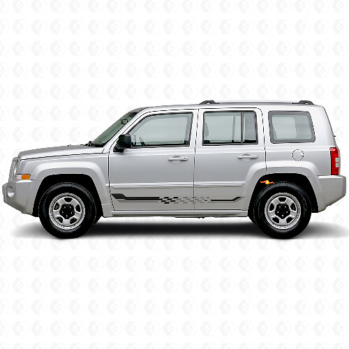 Checkered Flag Side Stripes Vinyl Decal for Jeep Patriot 2007-2017