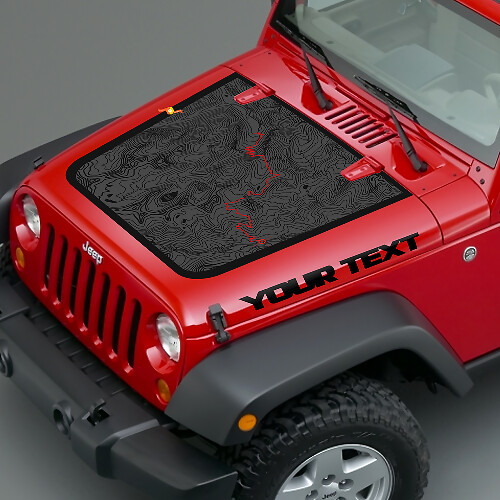 Jeep Wrangler Blackout BLACK BEAR edition PASS map adventure trip Vinyl Hood Sticker Decal TJ LJ JK Unlimited
