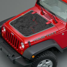 Topographic Map Style Bonnet Vinyl Decal for Jeep Wrangler TJ LJ JK Unlimited 3