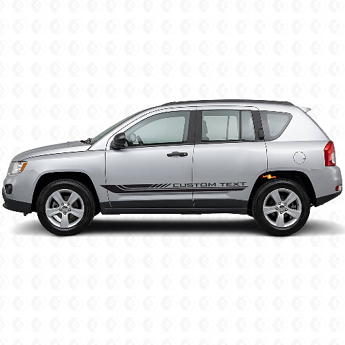 Checkered Curved Side Stripes Vinyl Decal for Jeep Compass 2007-2016
