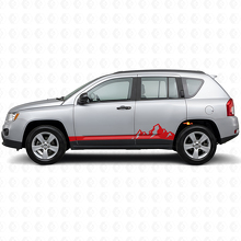 Mountains Thin Stripes Side Vinyl Decal for Jeep Compass 2007-2016_3