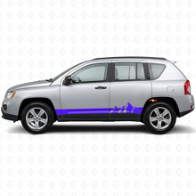 Mountains Wide Stripes Side Vinyl Decal for Jeep Compass 2007-2016_2