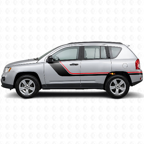 Twin Stripes Side Vinyl Decal for Jeep Compass 2007-2016