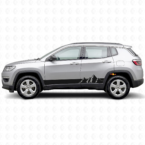 Mountains Wide Stripes Side Vinyl Decal for Jeep Compass 2016+_1