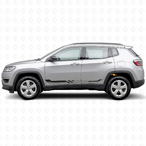 Checkered Flag Side Stripes Vinyl Decal for Jeep Compass 2016+_1